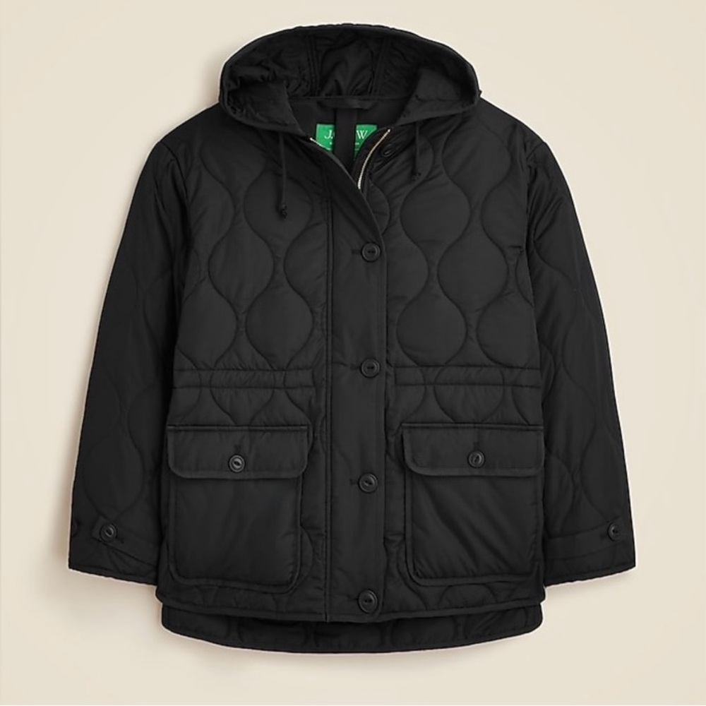 J. Crew Black Olso Signature Puffer Coat with PrimaLoft, S